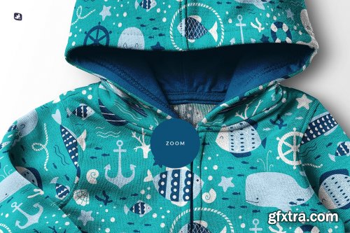 CreativeMarket - Baby Hoodie Jumpsuit Mockup 6231738