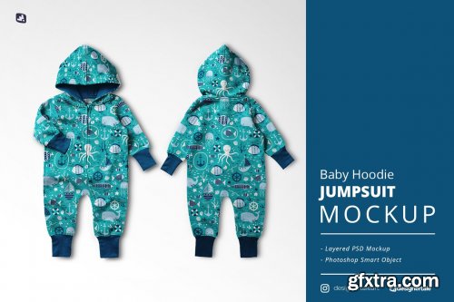 CreativeMarket - Baby Hoodie Jumpsuit Mockup 6231738