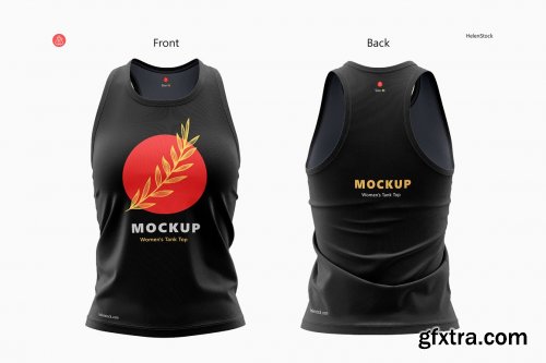 CreativeMarket - Women's Tank Top Mockups, Front Back 6529119