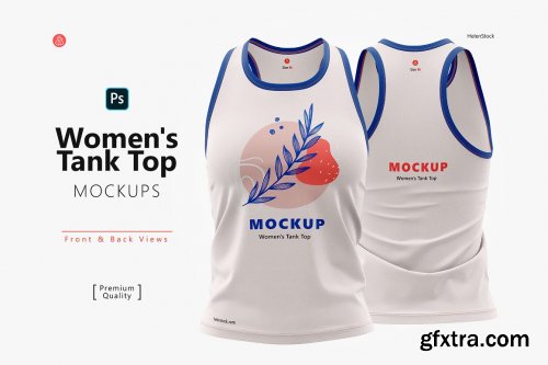 CreativeMarket - Women's Tank Top Mockups, Front Back 6529119