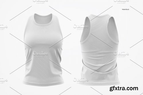 CreativeMarket - Women's Tank Top Mockups, Front Back 6529119