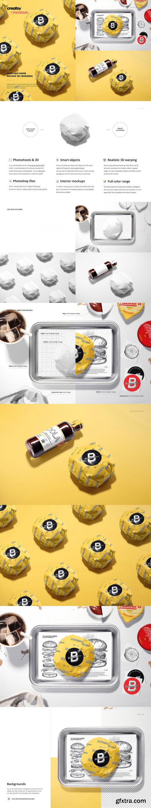 CreativeMarket - Noissue Food Safe Paper Mockup Bundl 6424610