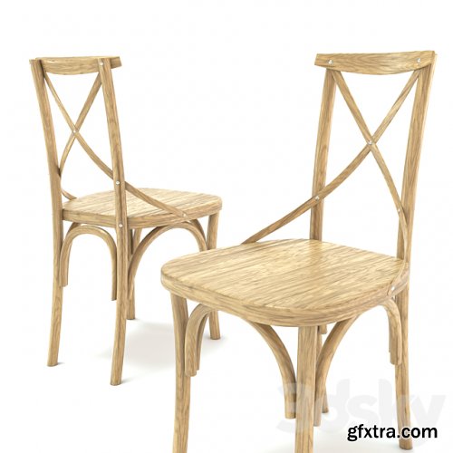 ODGER Table and 6 Teak Cross Back Dining Chair