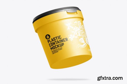 Plastic Paint Bucket Mockup