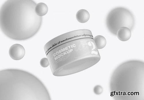 Cream Cosmetic Jar Mockup