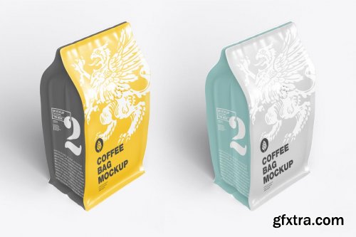 Metallic Paper Coffee Bag Mockup