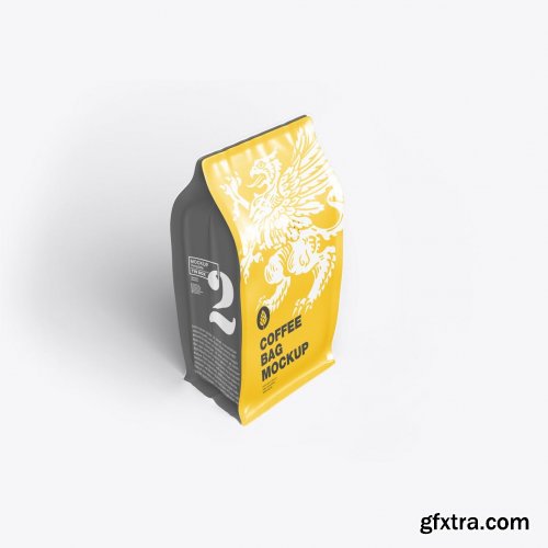 Metallic Paper Coffee Bag Mockup