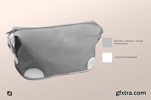 CreativeMarket - Leather Makeup Bag Mockup 6238529