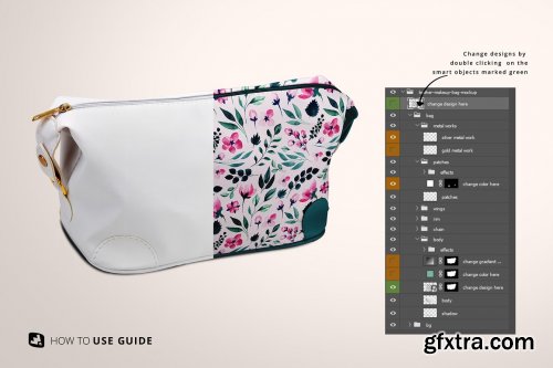 CreativeMarket - Leather Makeup Bag Mockup 6238529