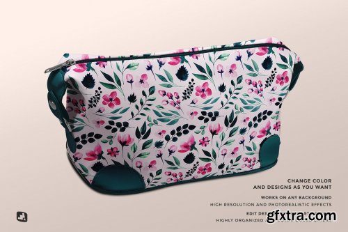 CreativeMarket - Leather Makeup Bag Mockup 6238529