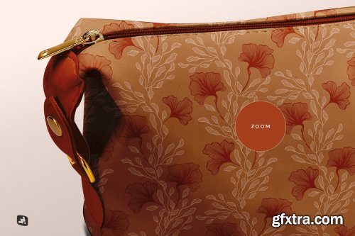 CreativeMarket - Leather Makeup Bag Mockup 6238529