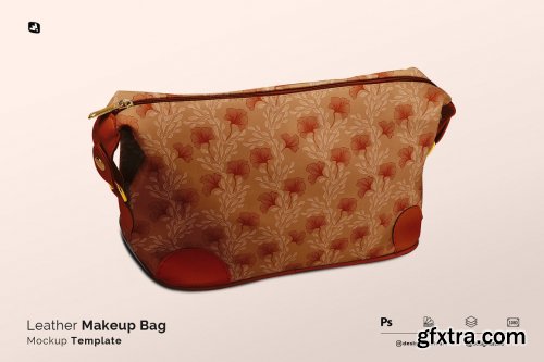 CreativeMarket - Leather Makeup Bag Mockup 6238529