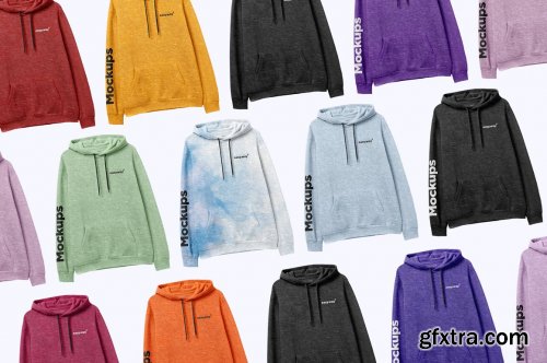 CreativeMarket - Heather Hoodie Front View PSD Mockup 6160806