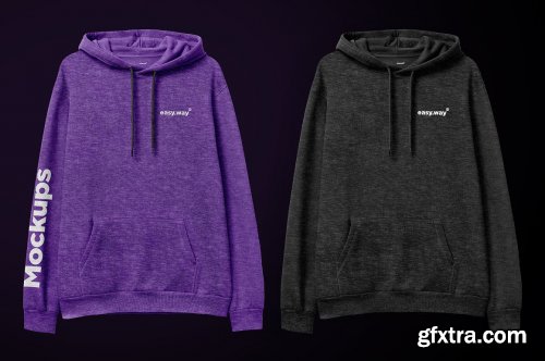 CreativeMarket - Heather Hoodie Front View PSD Mockup 6160806