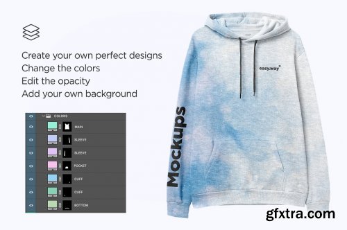 CreativeMarket - Heather Hoodie Front View PSD Mockup 6160806