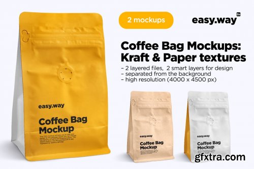 CreativeMarket - Coffee Bag PSD Mockups 6024410