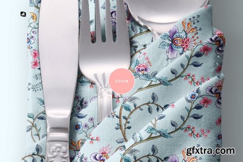 CreativeMarket - Folded Napkin With Utensils Mockup 6195343