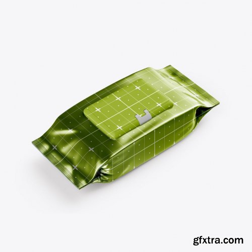 Glossy Wet Wipes Mockup