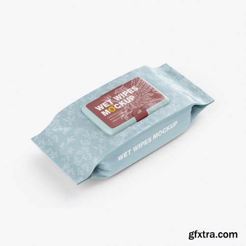 Glossy Wet Wipes Mockup