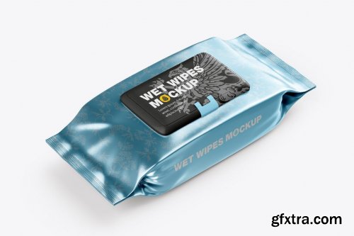 Glossy Wet Wipes Mockup