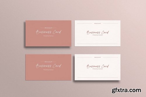 Peach Business Card Mockup