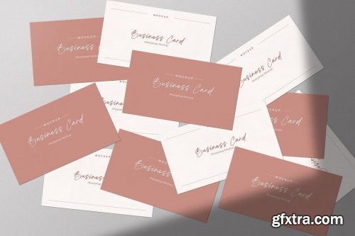 Peach Business Card Mockup