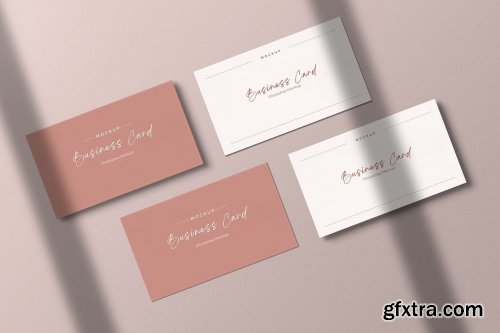 Peach Business Card Mockup