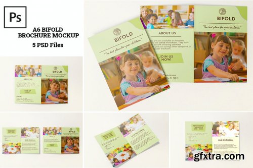 A6 Bifold Brochure Mockups