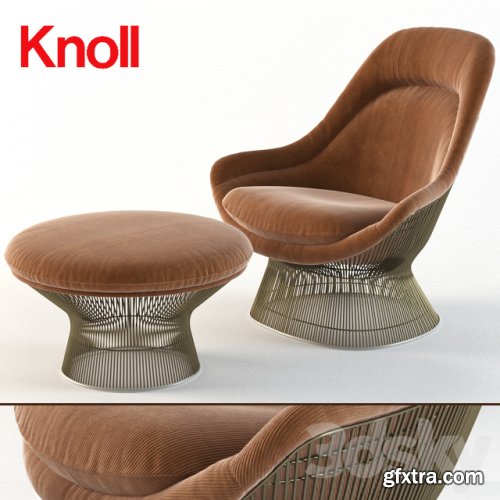 Warren Platner Easy Chair, Knoll, ottoman