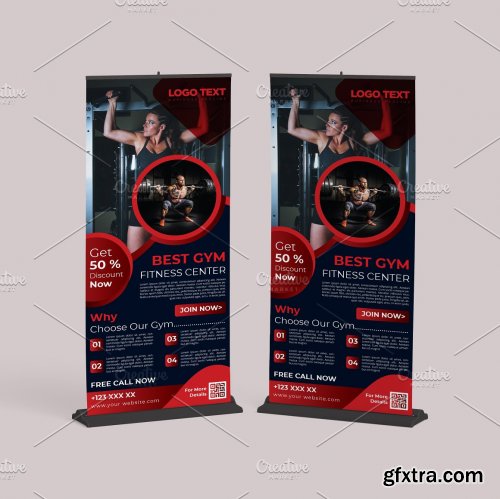 CreativeMarket - Creative Gym Roll up Banner Template 5629733