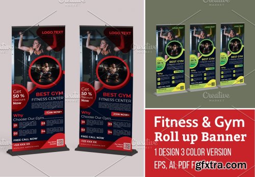 CreativeMarket - Creative Gym Roll up Banner Template 5629733