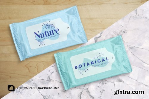 CreativeMarket - Disposable Wipes Packaging Mockup 5180083