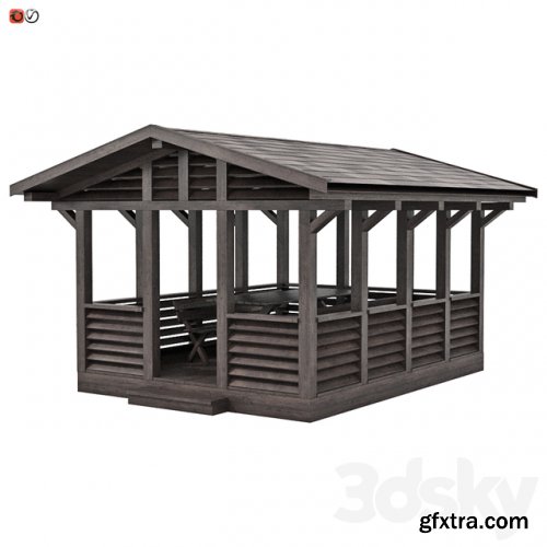 Garden gazebo made of wood 05