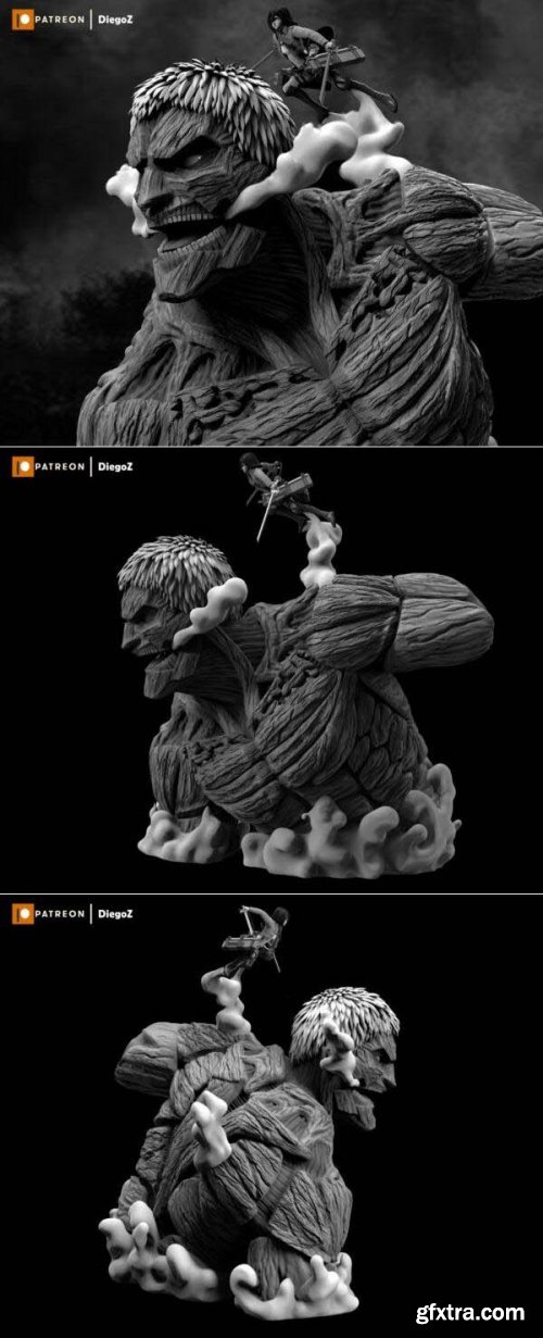 Armored Titan And Mikasa – 3D Print Model