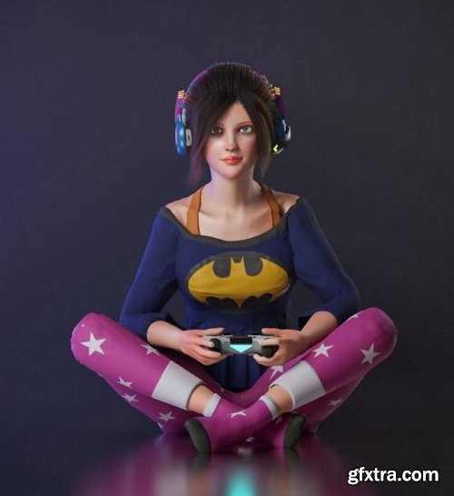   Gamer Girl 3D model