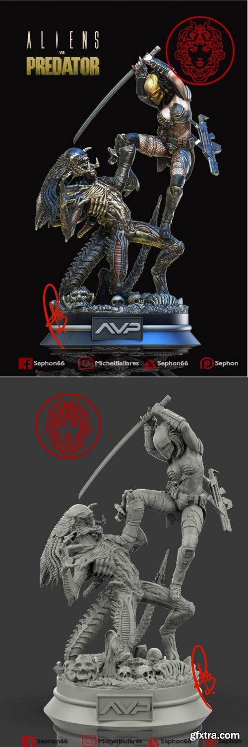 Alien vs Predator Machiko– 3D Print Model