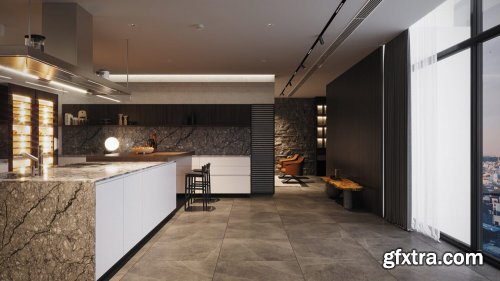 Kitchen Interior Model by Quang Hoa