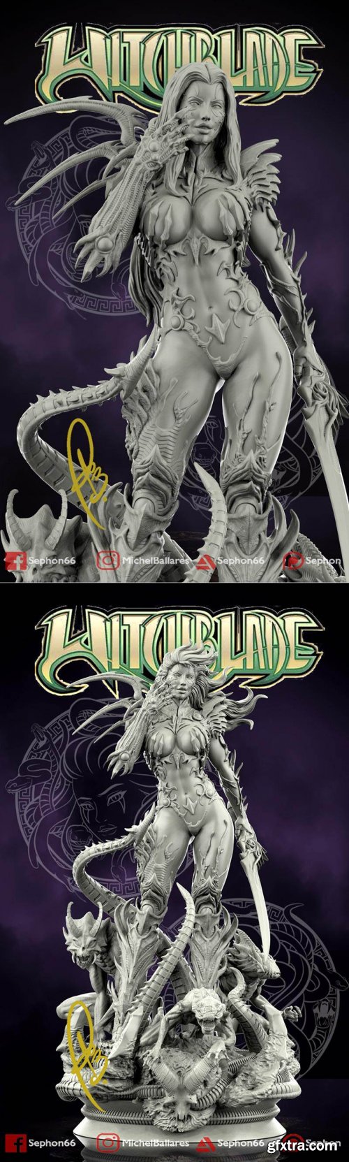 WitchBlade Pin Up – 3D Print Model