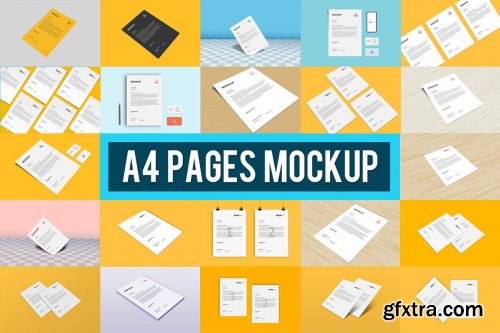 CreativeMarket - A4 Pages Mockup 5542531