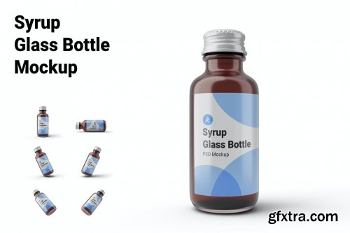 Syrup Glass Bottle Mockup