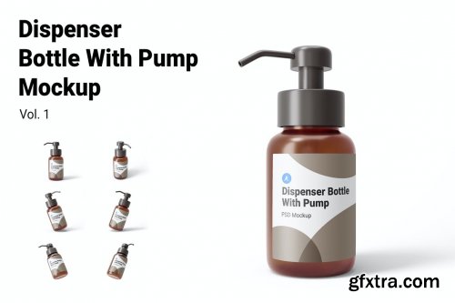 Dispenser Bottle With Pump Mockup Vol.1