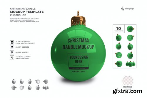 Christmas Bauble Ball Mockup Template Set