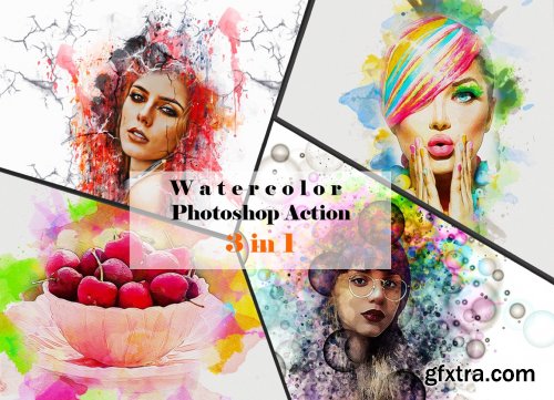 CreativeMarket - Watercolor Photoshop Action 6591524