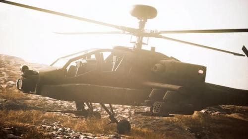 Videohive - Military Helicopter in Mountains at War - 34502852 - 34502852