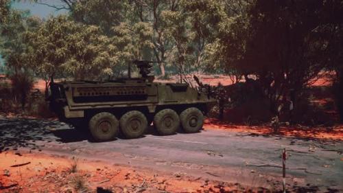 Videohive - Armored Battle Army Tank on the Road - 34502859 - 34502859