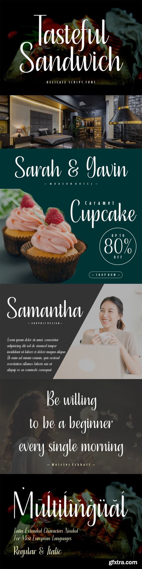 Tasteful Sandwich - Delicate Script Font