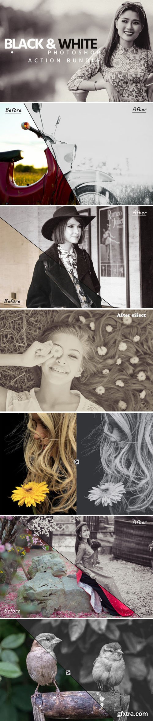 Black & White Effects - Photoshop Action Bundle