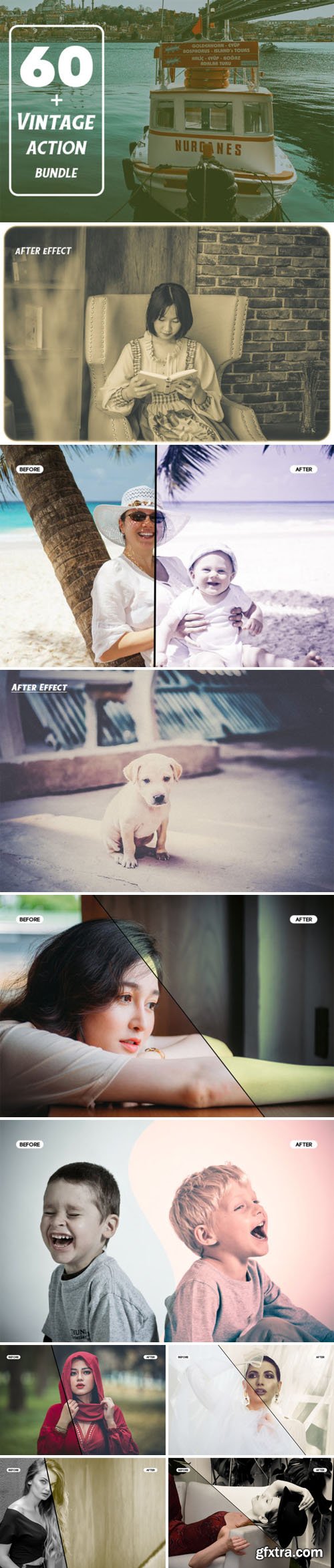 60+ Vintage Photoshop Action Bundle