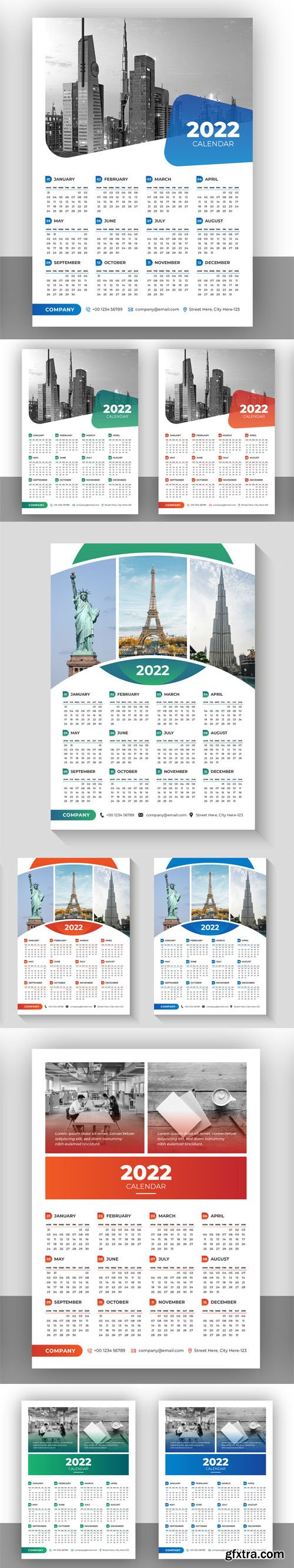 18 Calendar 2022 Vector Templates