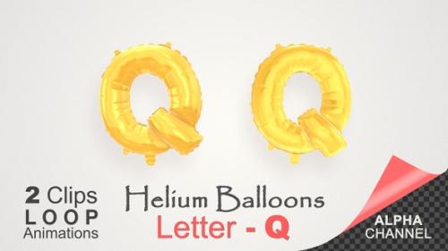 Videohive - Helium Gold Balloons With Letter – Q - 34511007 - 34511007